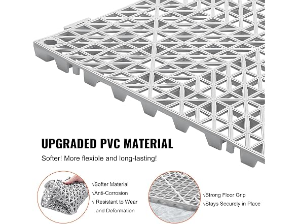 Interlocking Tile 50PCS Gray, Drainage Tiles 12"