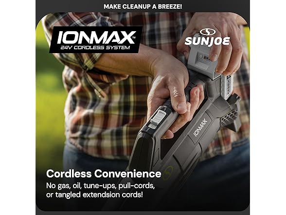 Sun Joe 24V-TB-LTE Cordless Turbine Jet Leaf Blower