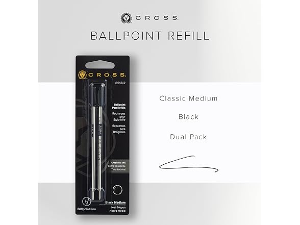 Cross Ballpoint Refill, Medium Black