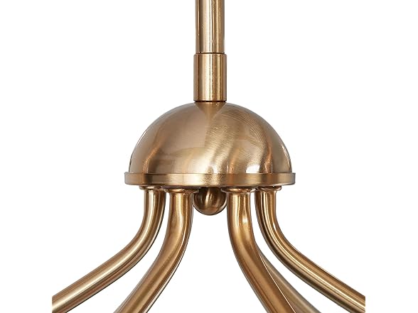 GEPOW Gold Chandelier with 6 Fabric White Shades