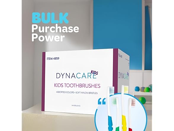 DynaCare Kids Toothbrushes 144ct Bulk