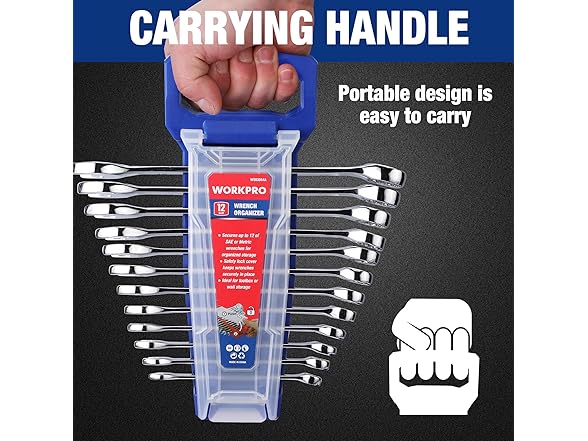 WORKPRO 2-Piece Wrench Organizer Green