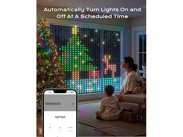 Brightown 900 RGBIC LEDs Smart Curtain Lights with DIY GIF