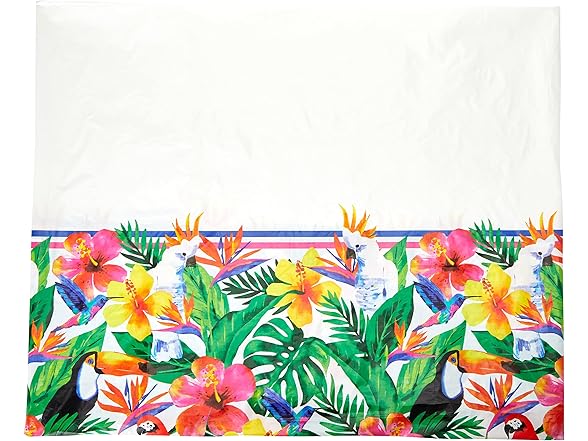 Unique Palm Tropical Luau Plastic Rectangular Table Cover
