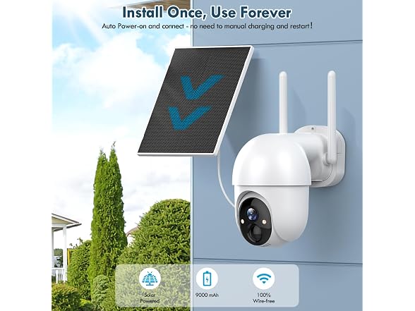 Poyasilon 2-Pack Outdoor Solar Security Camera