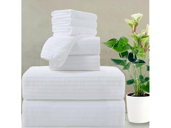 Mistyrose 8 Piece Oversized Bath Towels