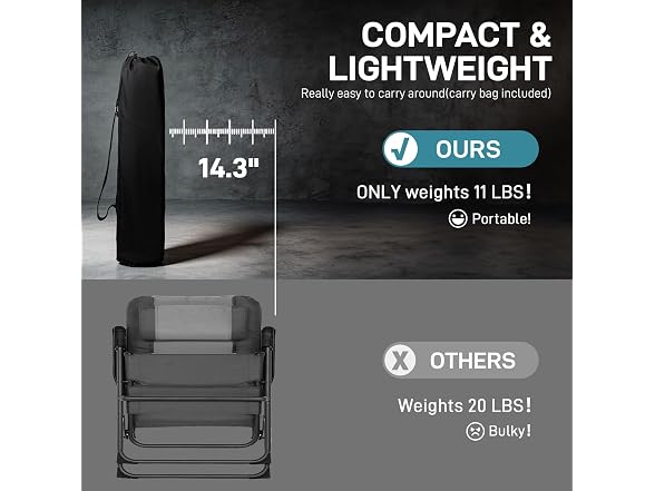 EVER ADVANCED Black Reclining Camping Chair