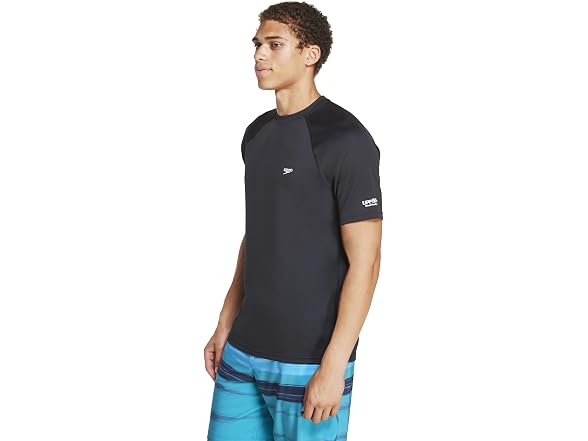 Speedo Regular-Fit Swim Shirt, Black (S)