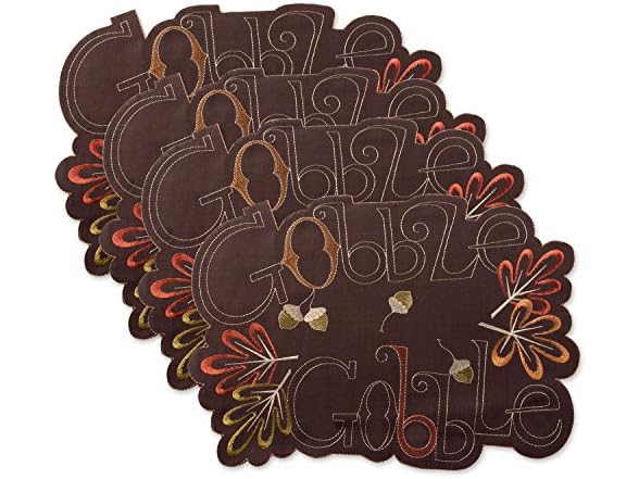 DII Thanksgiving, Placemat Set 4Ct