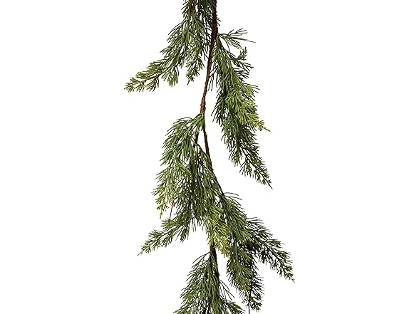Creative Co-Op 84" L Faux Cedar Garland, Green
