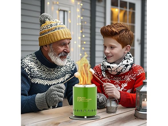 Red Mountain Valley Smokeless Tabletop Fire Pit, Green