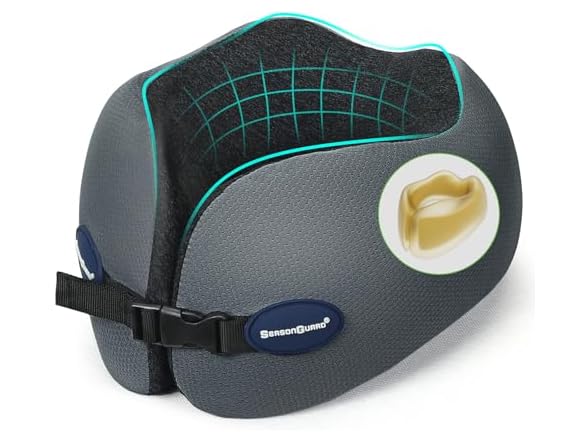 Memory Foam Travel Neck Pillow Grey