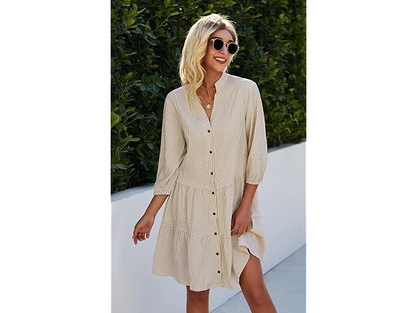 Cctoo Women (L) Summer Dresses Casual Dress Beige