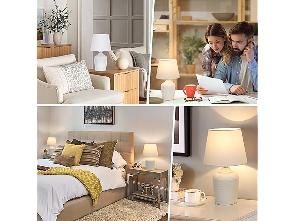 Sucolite Small Table Lamps Set of 2 White