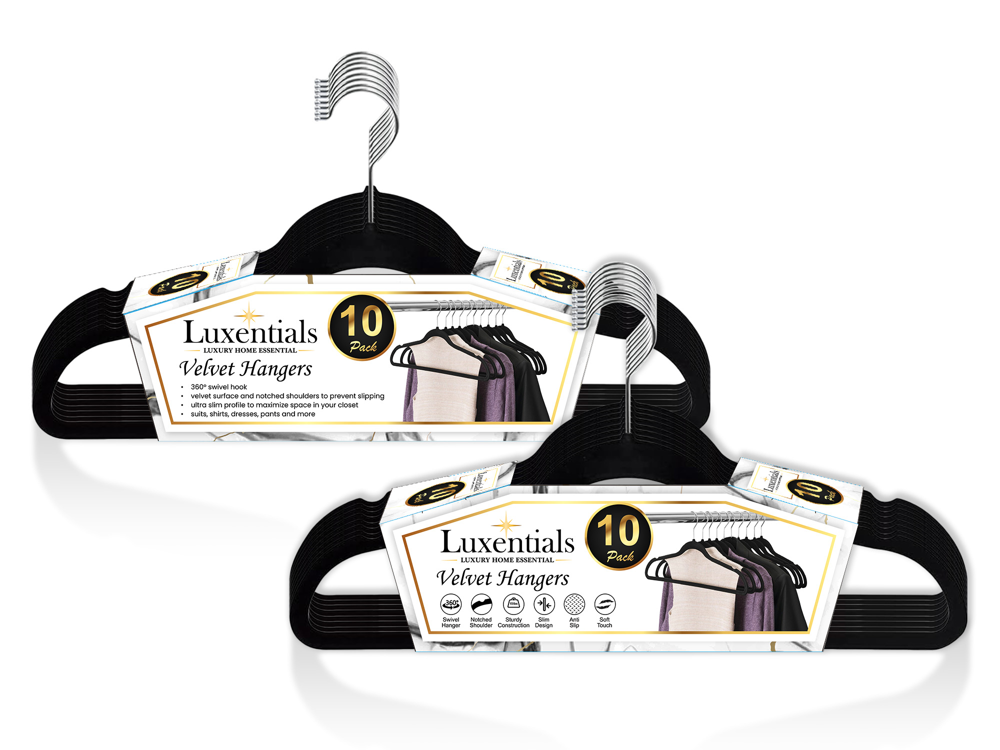 10-Pack Non-Slip Velvet Hangers - Gallery 8