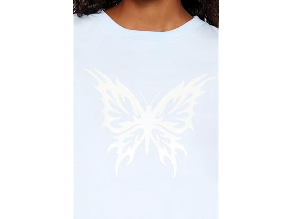 Forever 21 Women (M) Butterfly Graphic Baby Tee