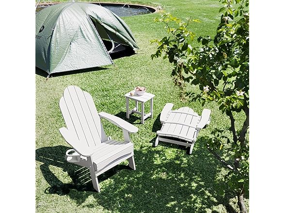 White Folding Adirondack Chair Set of 4