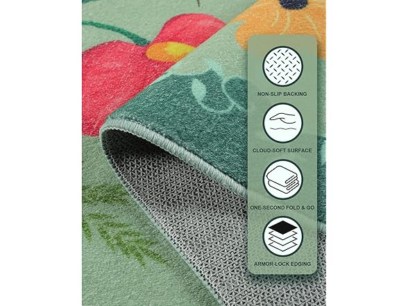 CRYPTOLITE Boho Floral Entryway Rug 2x3