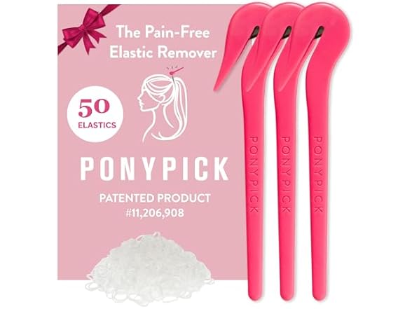 THE PONY PICK Hair Elastic Rubber Bands