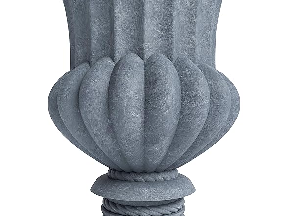 LeisureMod LP28AC Lotus Fiberstone and Clay Urn Planter