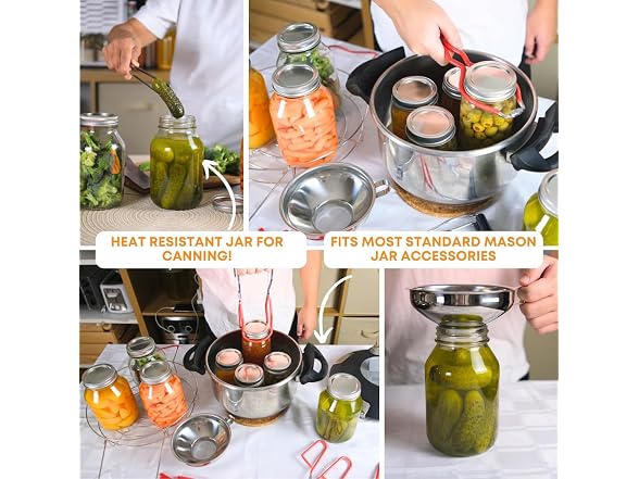 FastRack Regular Mouth Glass Mason Jars 2PK