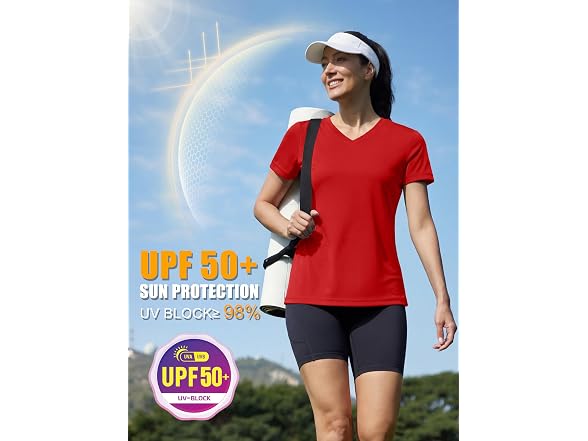 Magcomsen Women (XL) T Shirts V Neck Exercise Top