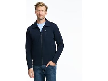 $29.99, Was $198, 84% Off! SAKS FIFTH AVENUE Men Pique Premium Knit Full Zip dealfomo