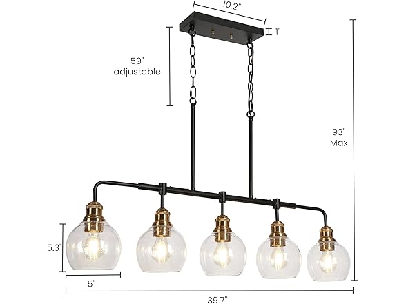 KSANA Chandeliers for Dining Room, 5 Light