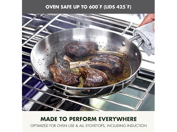 GreenPan Valencia Pro Tri-Ply Stainless Steel 9 Piece Cookware Set