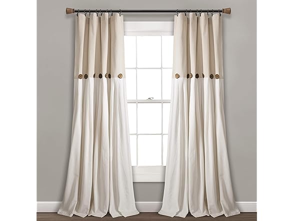 Lush Decor Linen Button Window Curtain P