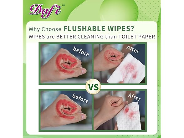 DAFI Flushable Wipes 80ct