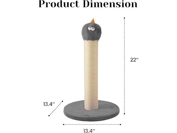 Cat Scratching Post for Small Space, 22''