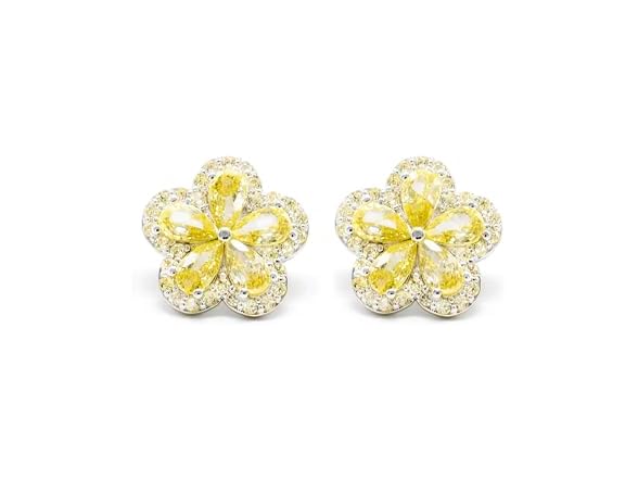 Yellow Melissa Flower Earrings