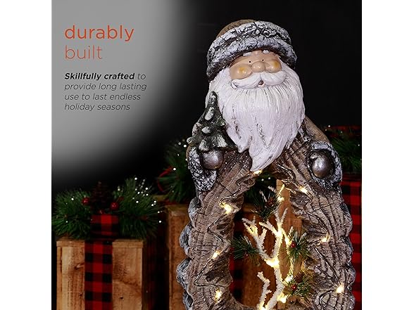 Alpine Corporation 21" H Indoor/Outdoor Santa Statue