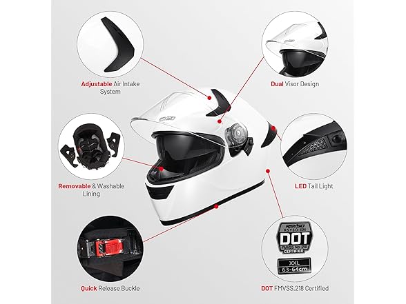 RSYSO Full Face Motorcycle Helmet