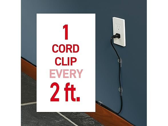 Command Round Cord Clips, Damage Free Hanging Cable Clips