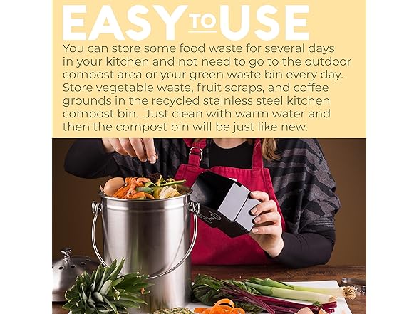 EPICA Countertop Compost Bin Kitchen | 1.3 Gallon
