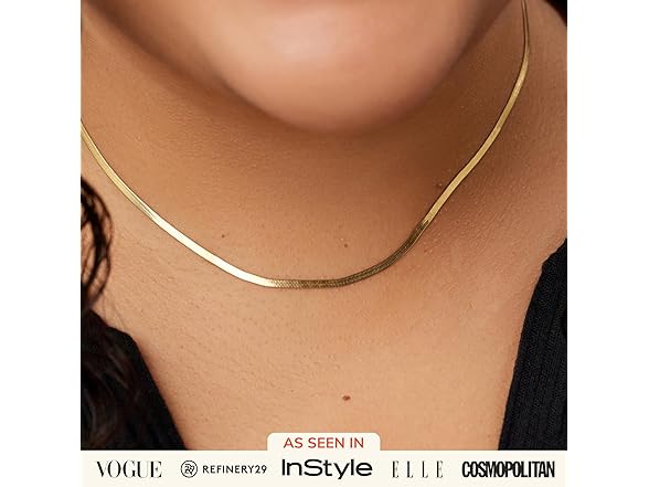 Ana Luisa Herringbone Chain 14K Gold Plated