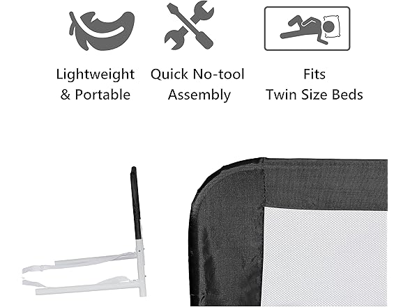 Dream On Me Lightweight Mesh Bed Rail