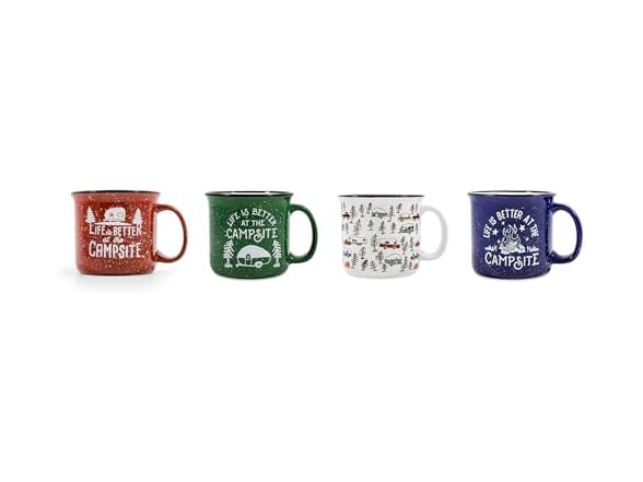 Camco Life is Better at The Campsite 4PK Mugs