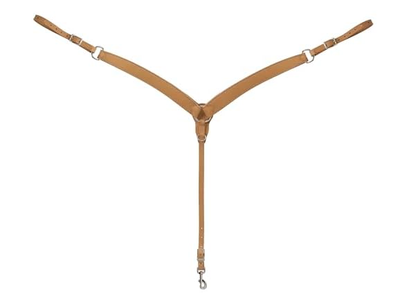 Turquoise Cross Contoured Skirting Leather Breast Collar, (45-0351)