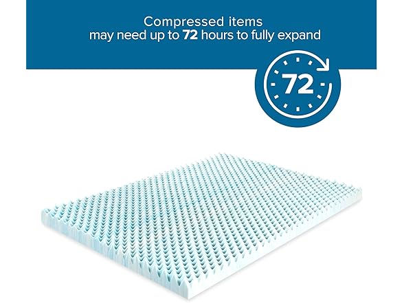 ZINUS 1.5" Swirl Gel Cooling Memory Foam Mattress, Queen