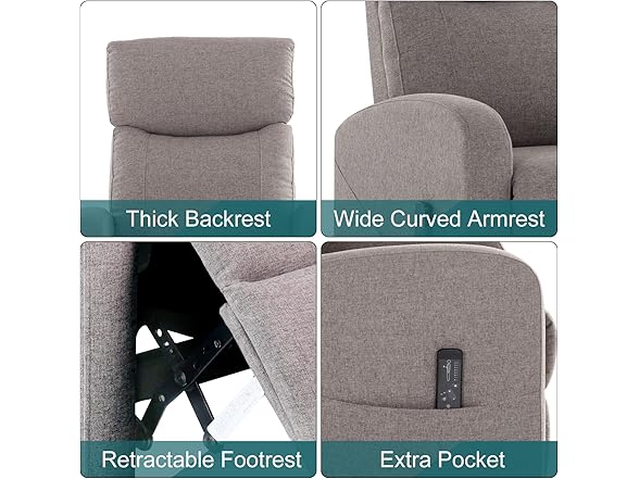 SMUG Fabric Home Theater Seating with Lumbar Support