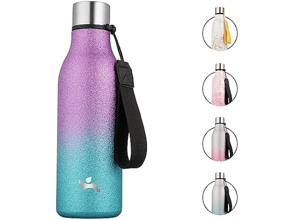 Konokyo Insulated Water Bottle with Strap,18 oz
