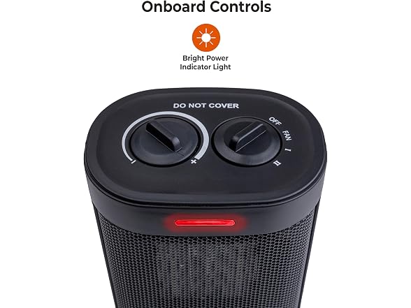 Comfort Zone 1500W PTC Ceramic Heater Black