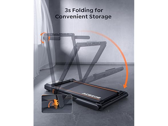 Acezoe 2 in 1 Foldable Treadmills 12 HIIT