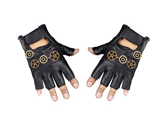 MAYSONG 1 Pair men Steampunk Gloves