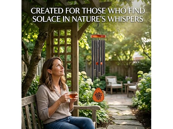 StellaRose Matte Textured black Wind Chimes