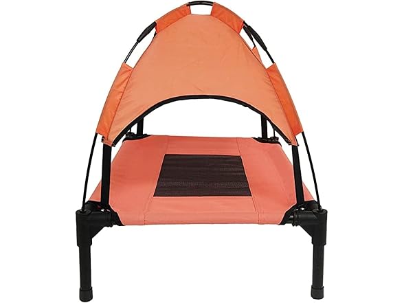 Midlee Salmon Dog Cot with Canopy (24" x 30")