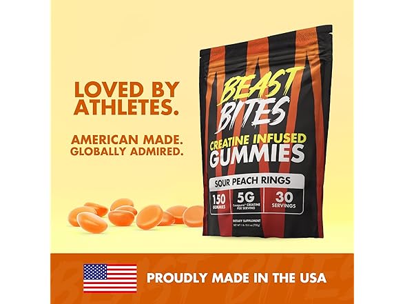 Beast Bites Creatine Gummies, 30srv